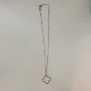 Rose gold bedazzled clover necklace